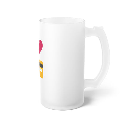 I 🩷 you 💳 – Frosted Glass Beer Mug 16oz