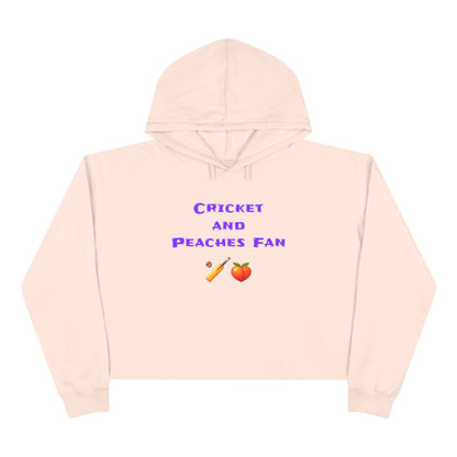 Cricket & Peaches Fan 🏏 🍑 – Crop Hoodie