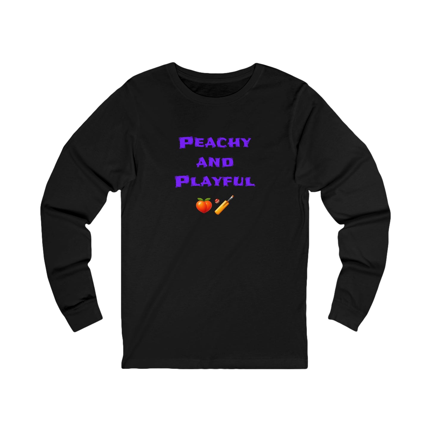 Peachy & Playful 🍑 🏏 – Unisex Jersey Long Sleeve Tee