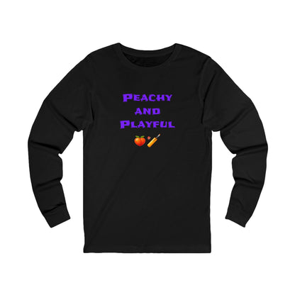 Peachy & Playful 🍑 🏏 – Unisex Jersey Long Sleeve Tee