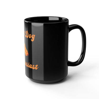 Hot Dog 🌭 Enthusiast – Black Mug 15oz