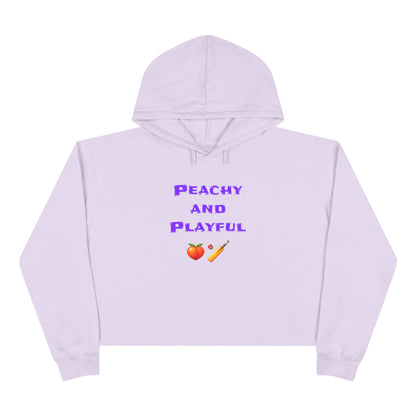 Peachy & Playful 🍑 🏏 – Crop Hoodie