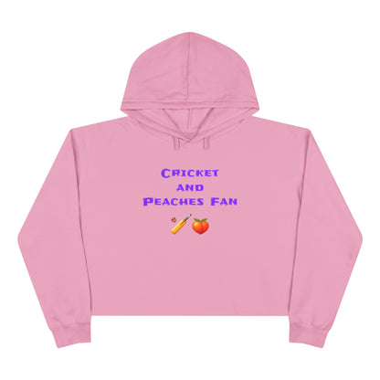 Cricket & Peaches Fan 🏏 🍑 – Crop Hoodie