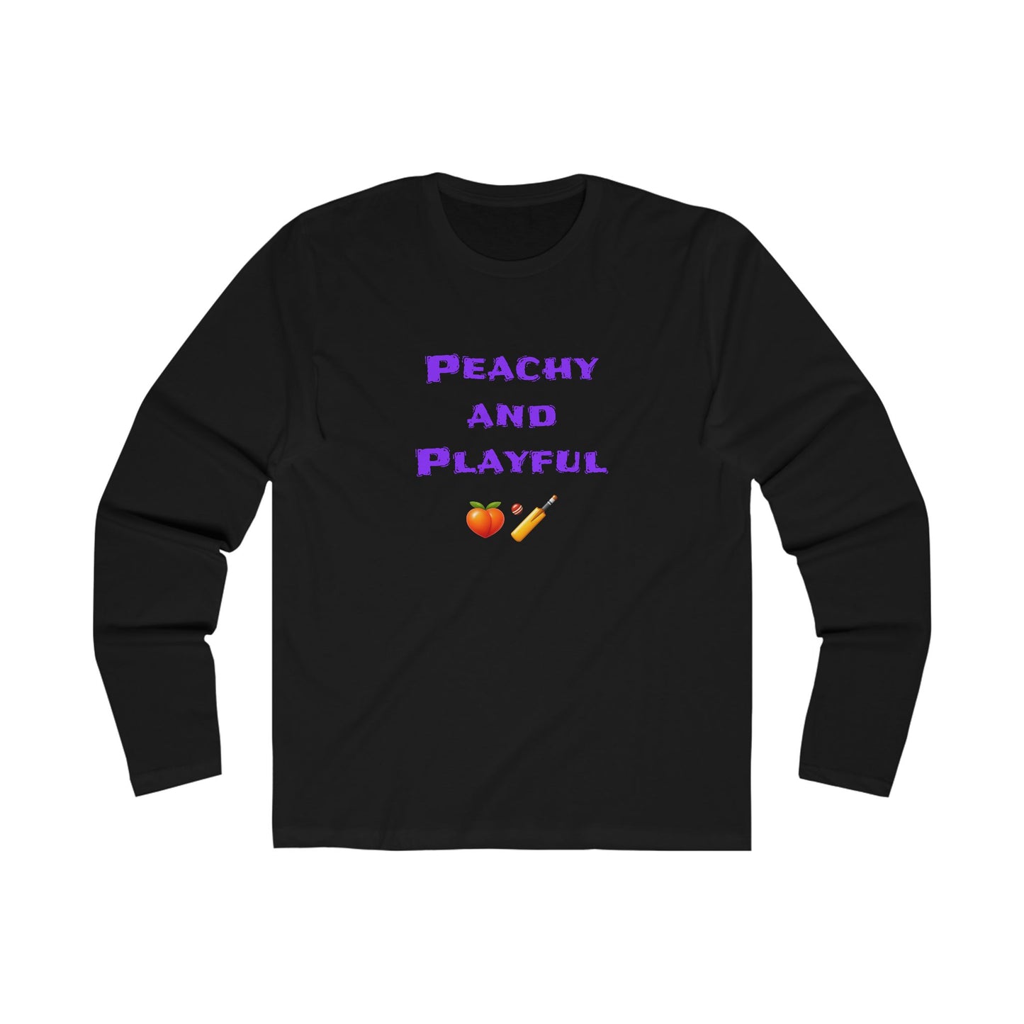 Peachy & Playful 🍑 🏏 – Men's Long Sleeve Crew Tee