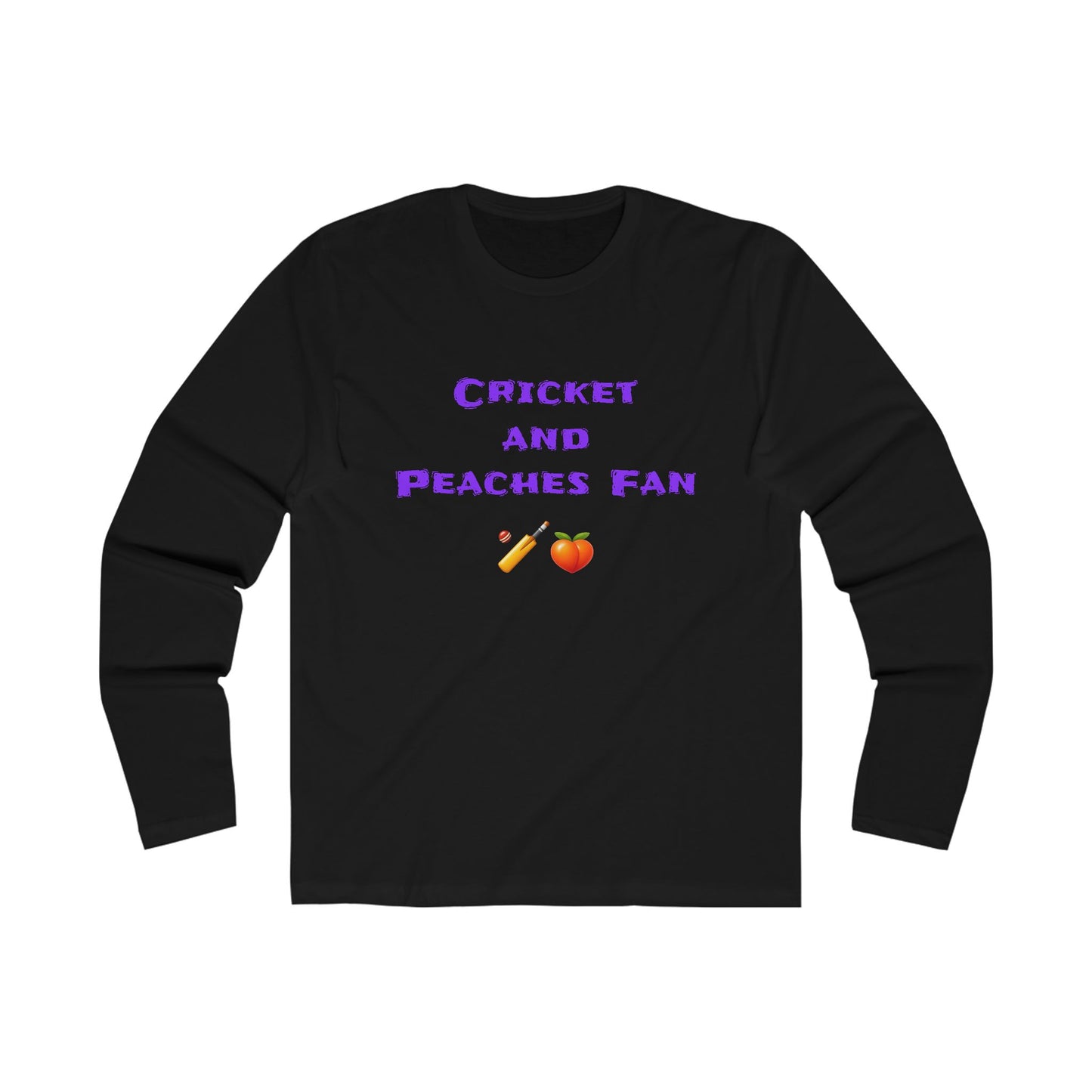 Cricket & Peaches Fan 🏏 🍑 – Men's Long Sleeve Crew Tee