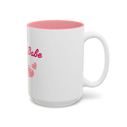 Babe 💕 – Two-Tone Accent White-Pink Mug 15oz