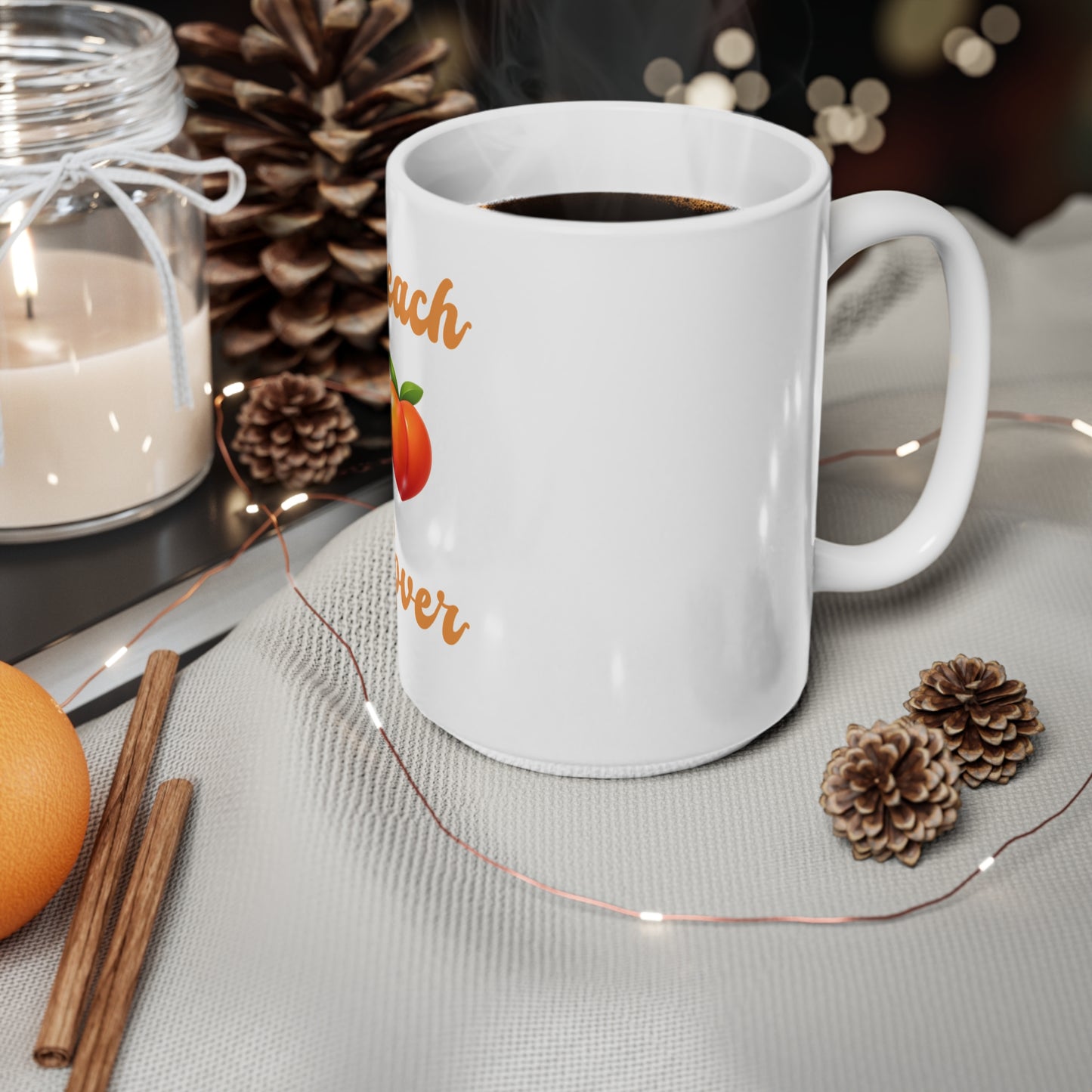 Peach 🍑 Lover – White Mug 15oz