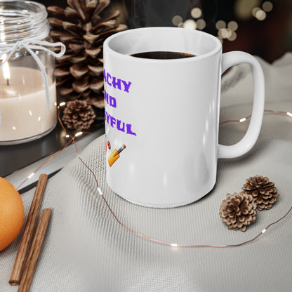 Peachy & Playful 🍑 🏏 – White Mug 15oz