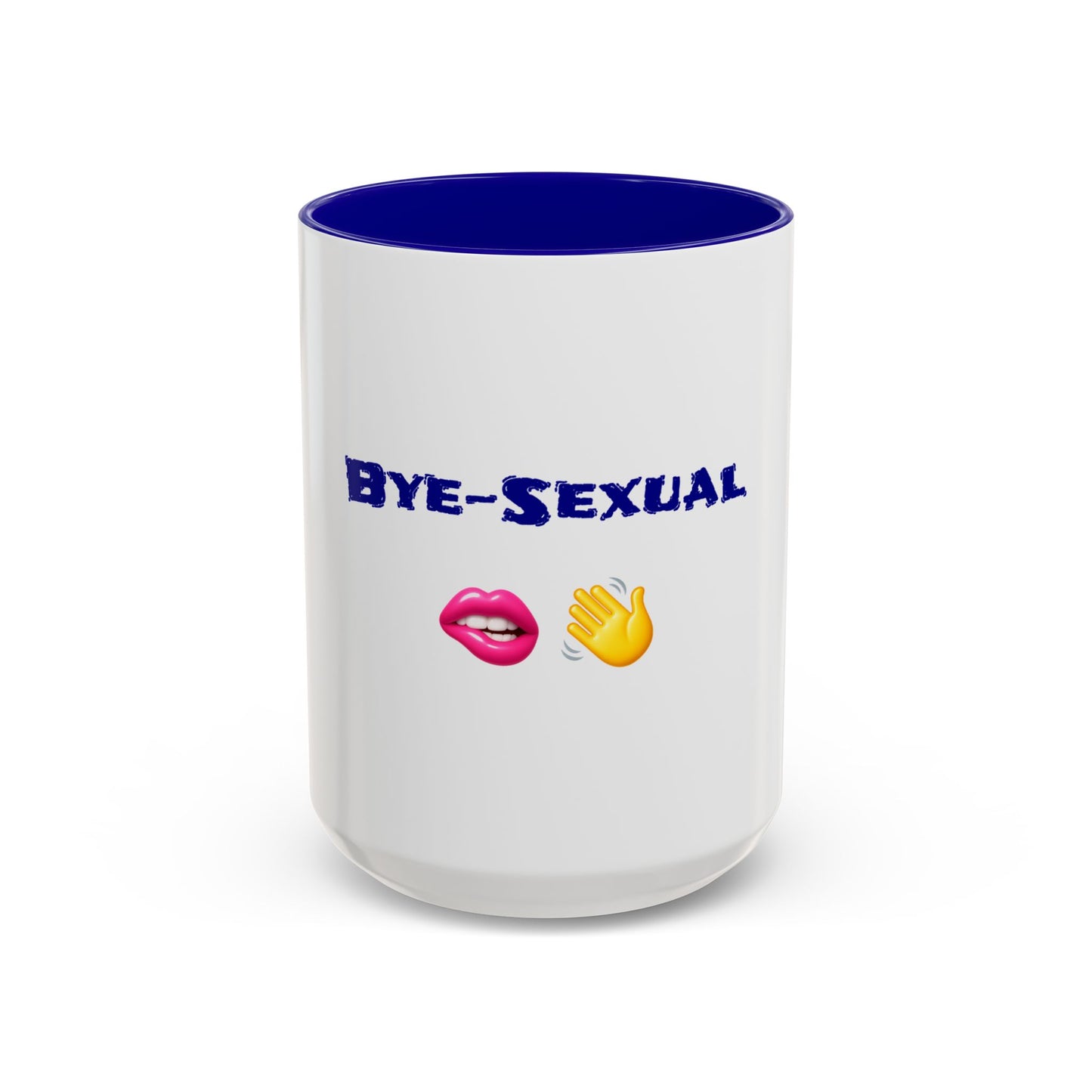 Bye-Sexual 🫦 👋 – Two-Tone Accent White-Blue Mug 15oz