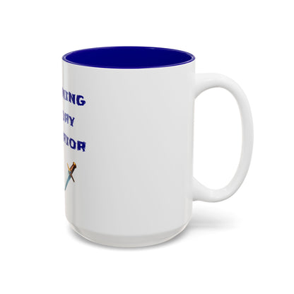 Morning Hero 🫦 🗡 – Two-Tone Accent White-Blue Mug 15oz