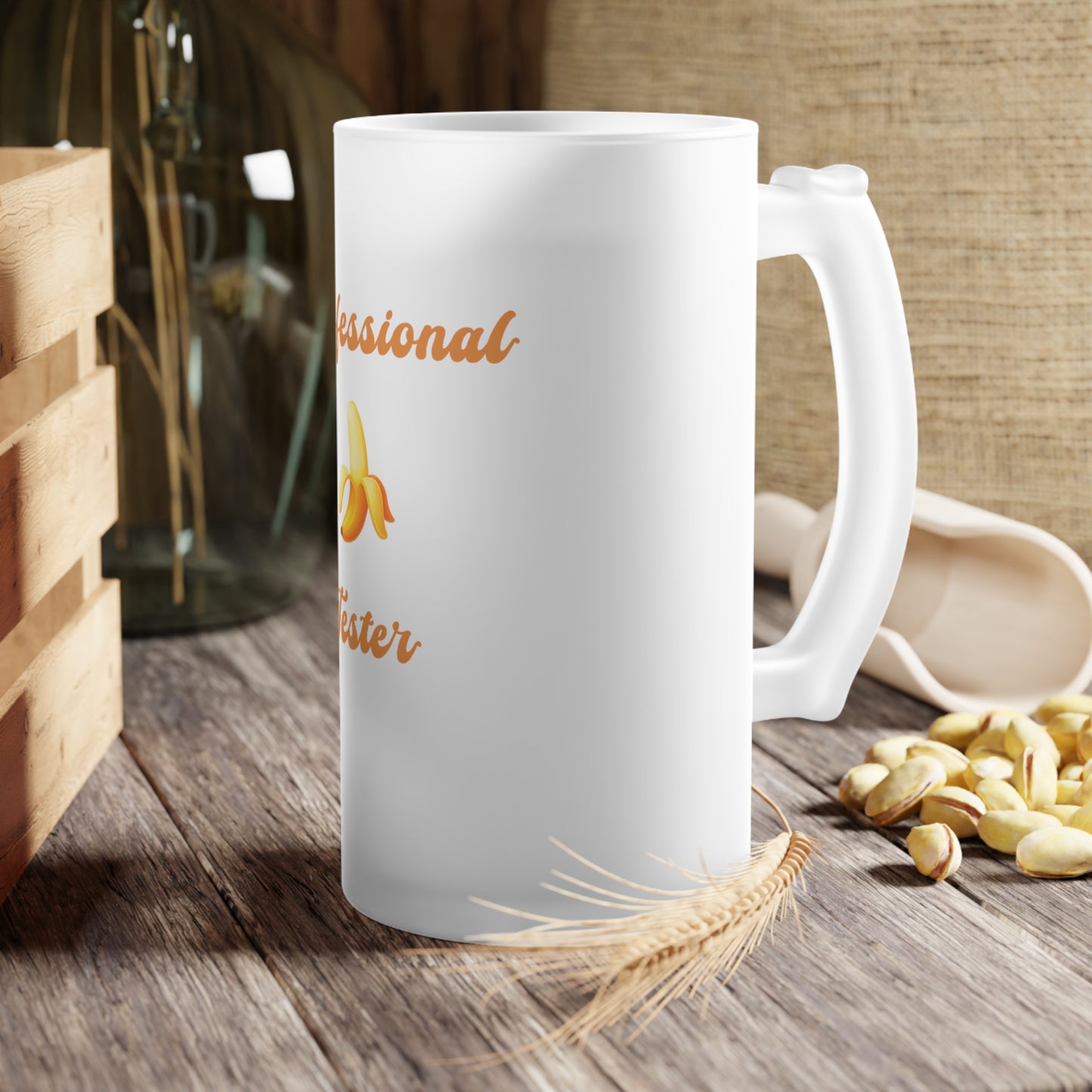 Professional 🍌 Tester – Frosted Glass Beer Mug 16oz