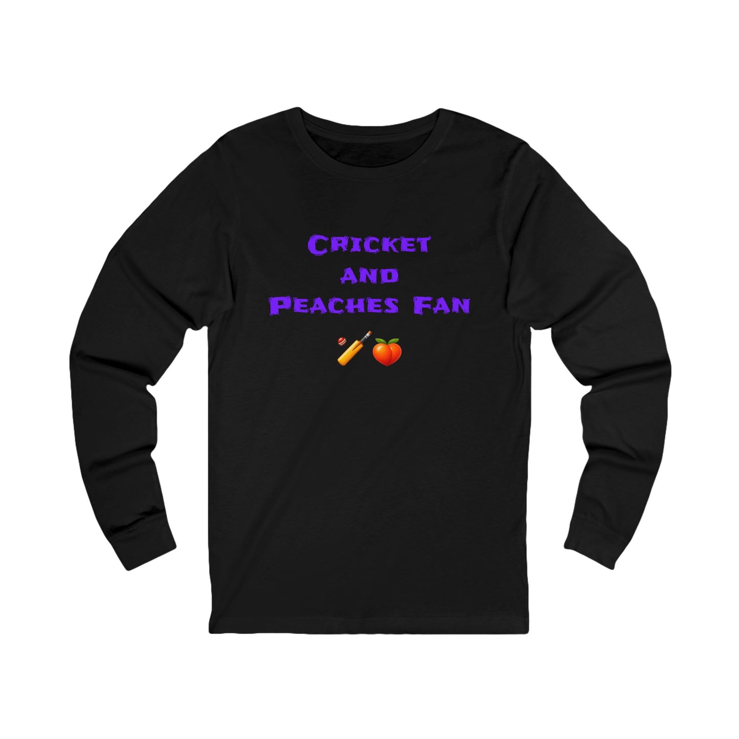 Cricket & Peaches Fan 🏏 🍑 – Unisex Jersey Long Sleeve Tee