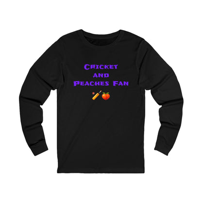 Cricket & Peaches Fan 🏏 🍑 – Unisex Jersey Long Sleeve Tee