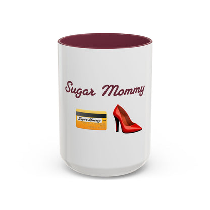Mommy🇺🇸 👠 – Two-Tone Accent White-Maroon Mug 15oz