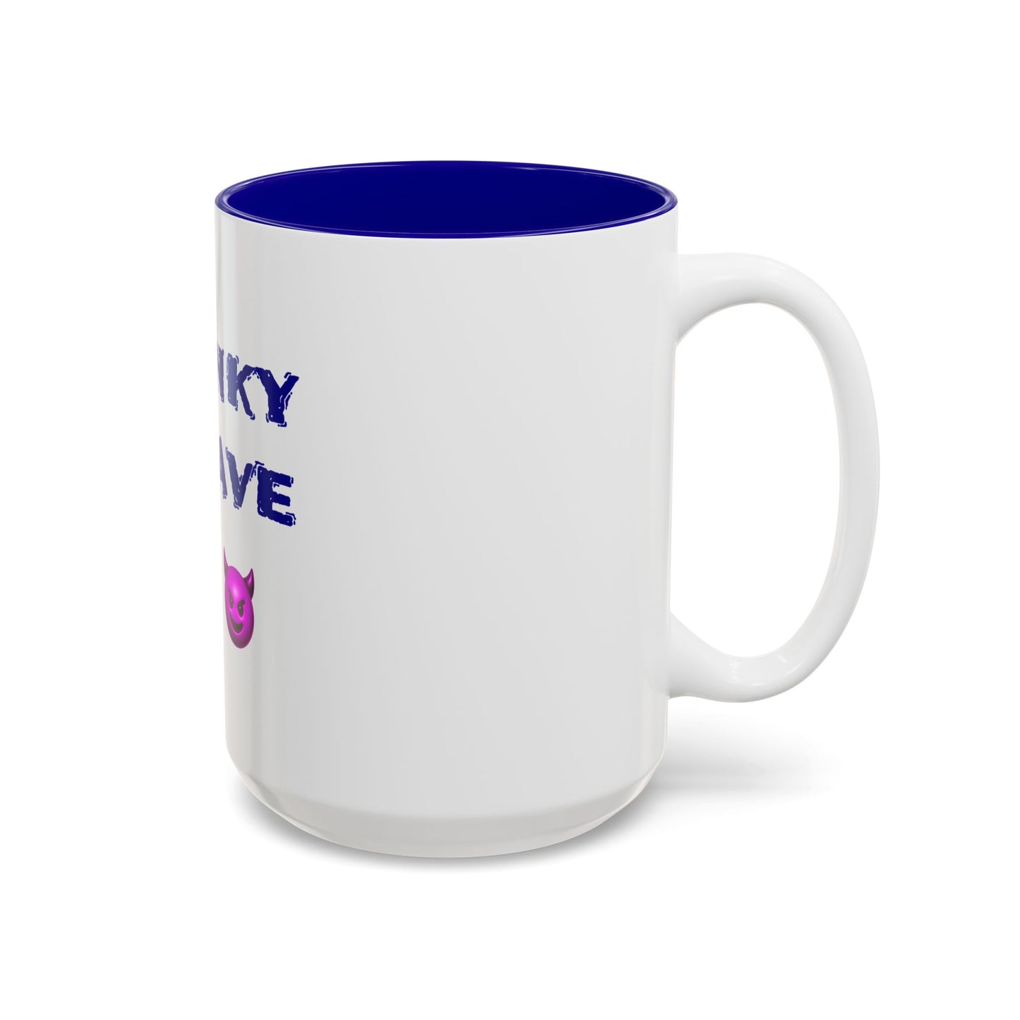 Flirty Rebel 😏 🔥 – Two-Tone Accent White-Blue Mug 15oz