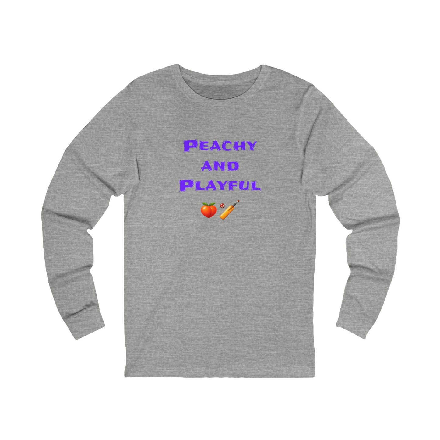 Peachy & Playful 🍑 🏏 – Unisex Jersey Long Sleeve Tee