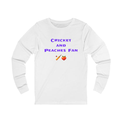 Cricket & Peaches Fan 🏏 🍑 – Unisex Jersey Long Sleeve Tee