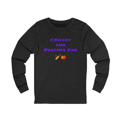 Cricket & Peaches Fan 🏏 🍑 – Unisex Jersey Long Sleeve Tee