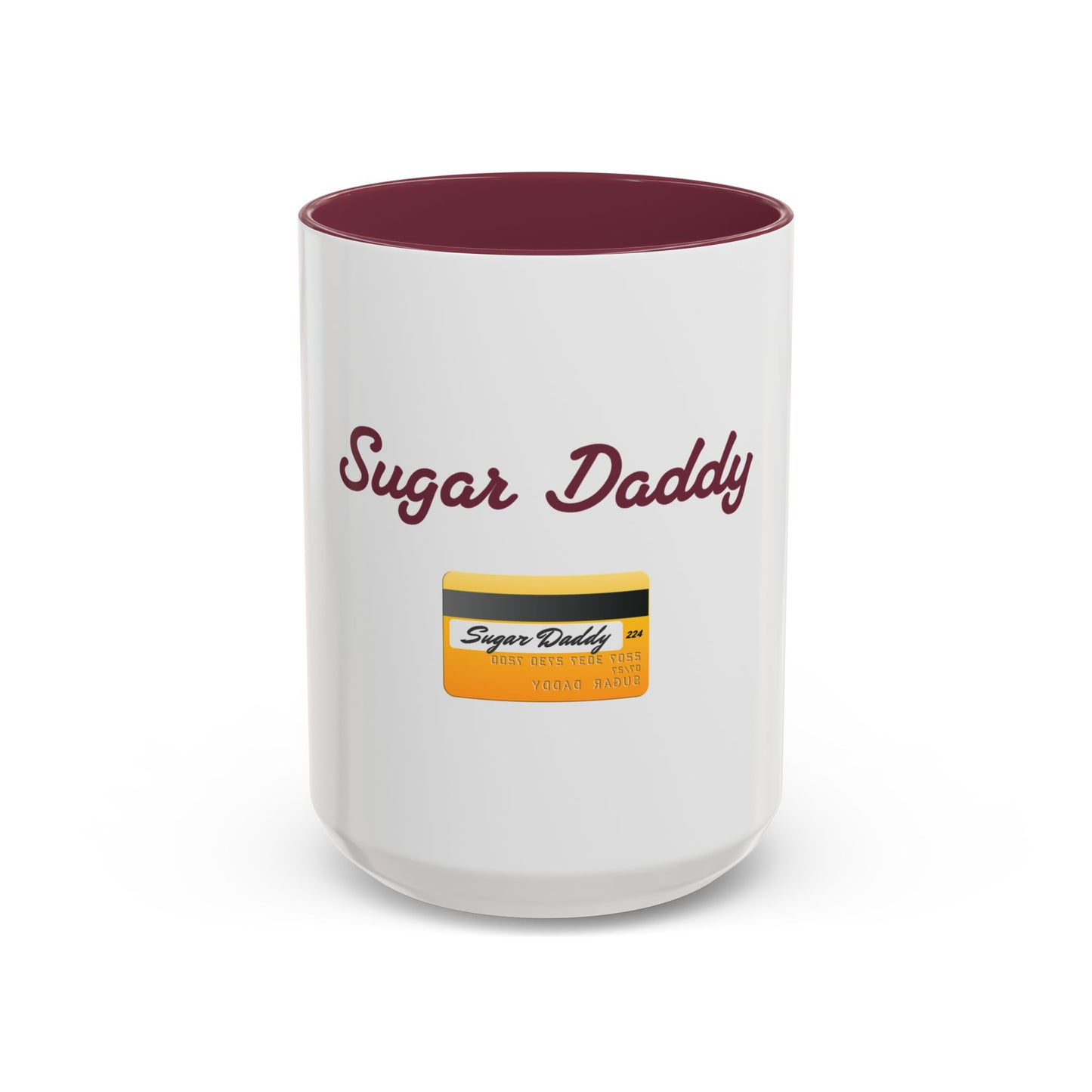 Daddy 💳 – Two-Tone Accent White-Maroon Mug 15oz