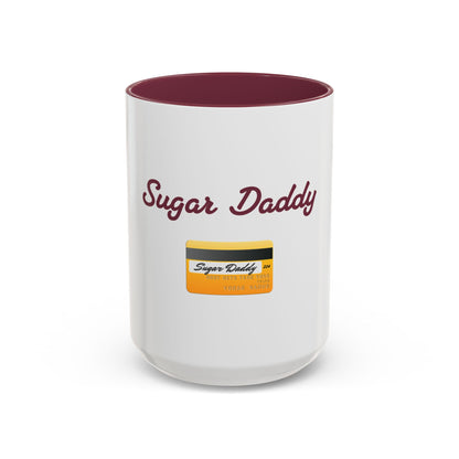 Daddy 💳 – Two-Tone Accent White-Maroon Mug 15oz