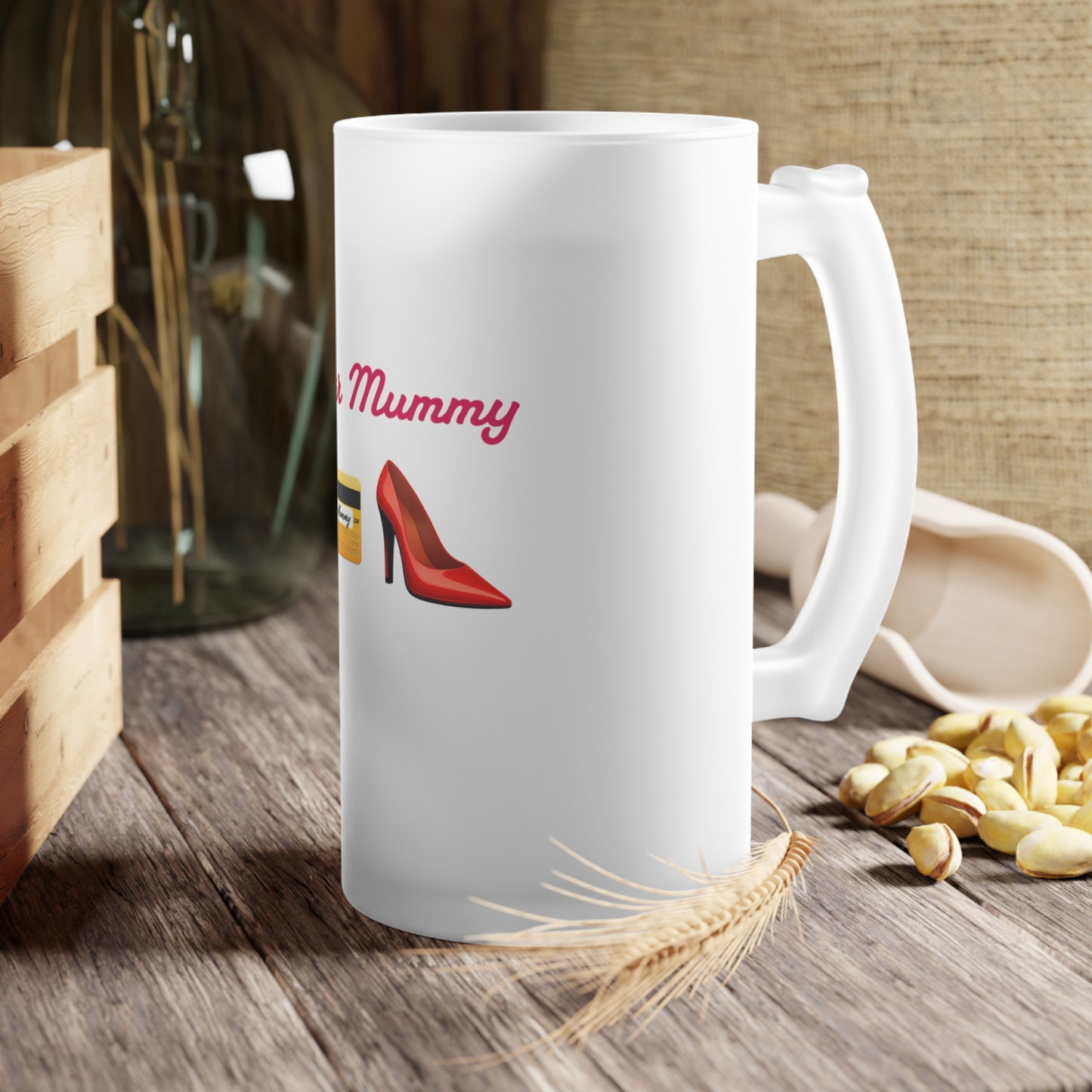 Mummy🇬🇧 👠 – Frosted Glass Beer Mug 16oz