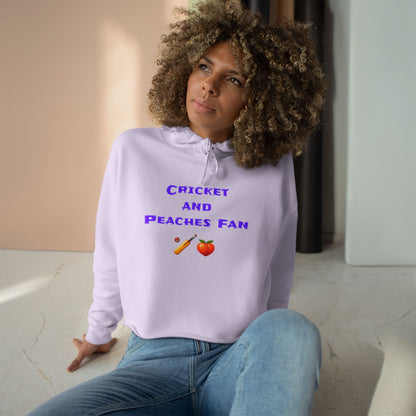 Cricket & Peaches Fan 🏏 🍑 – Crop Hoodie