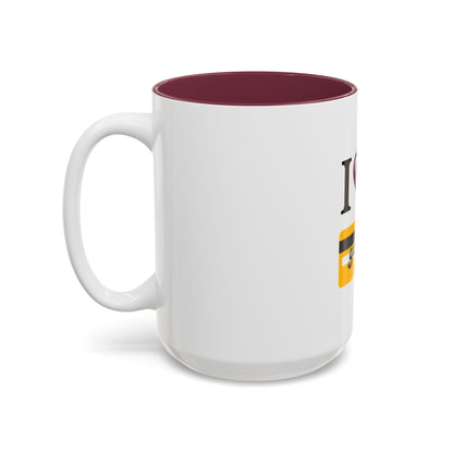 I 🩷 you 💳 – Two-Tone Accent White-Maroon Mug 15oz
