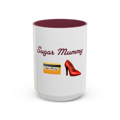 Mummy🇬🇧 👠 – Two-Tone Accent White-Maroon Mug 15oz