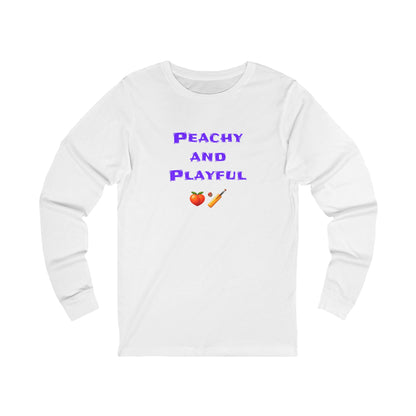 Peachy & Playful 🍑 🏏 – Unisex Jersey Long Sleeve Tee