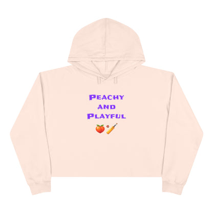 Peachy & Playful 🍑 🏏 – Crop Hoodie
