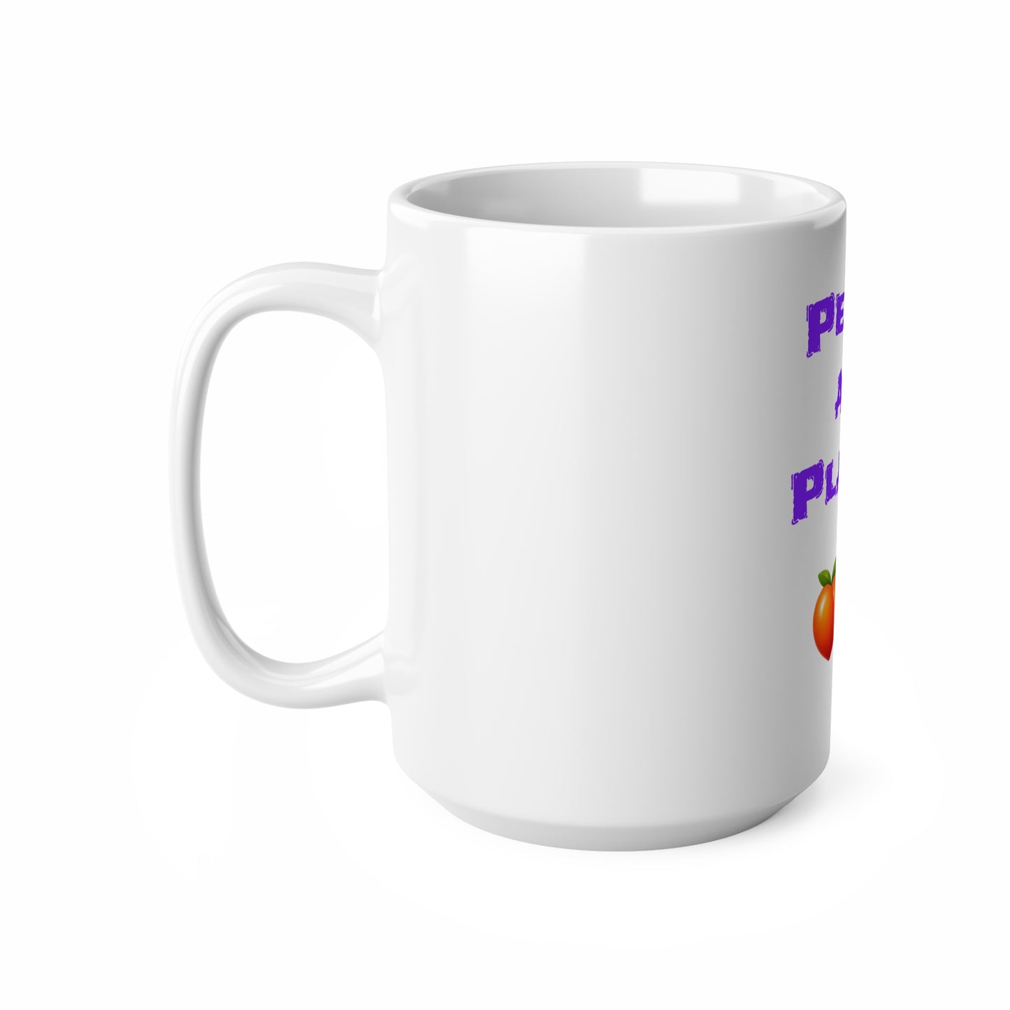 Peachy & Playful 🍑 🏏 – White Mug 15oz