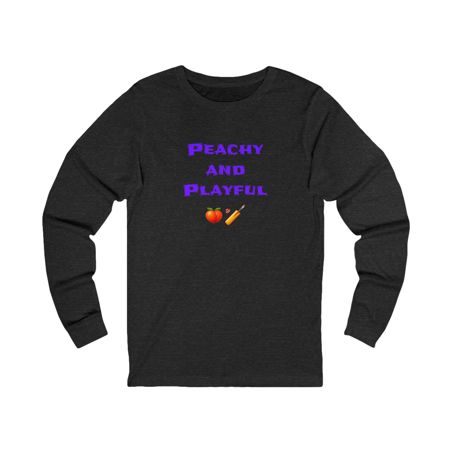 Peachy & Playful 🍑 🏏 – Unisex Jersey Long Sleeve Tee
