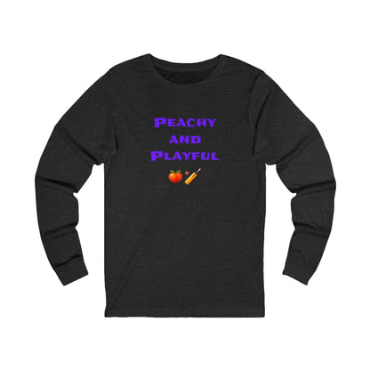 Peachy & Playful 🍑 🏏 – Unisex Jersey Long Sleeve Tee