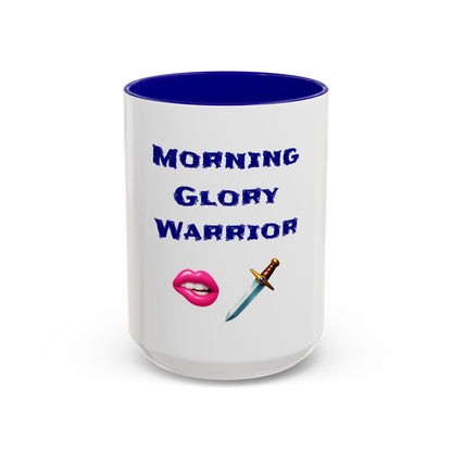 Morning Hero 🫦 🗡 – Two-Tone Accent White-Blue Mug 15oz
