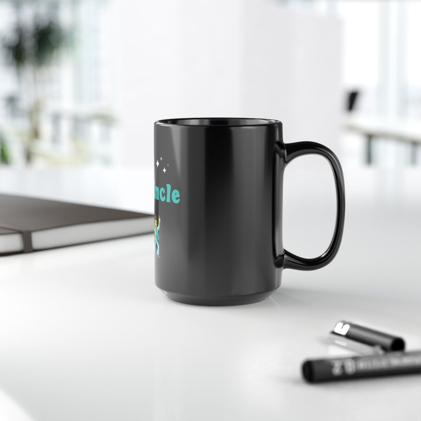 Cool Uncle 😎 🕺 – Black Mug 15oz