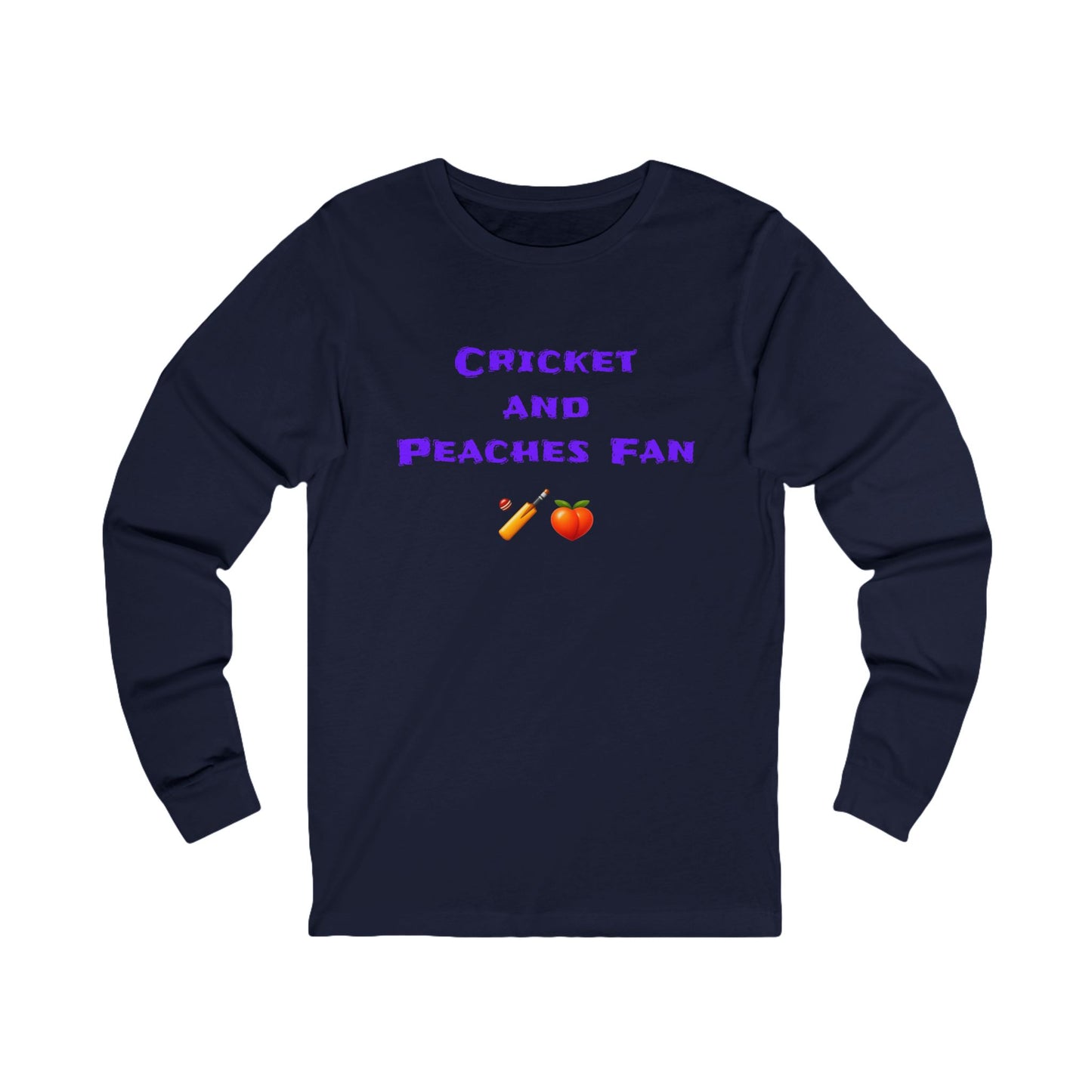 Cricket & Peaches Fan 🏏 🍑 – Unisex Jersey Long Sleeve Tee