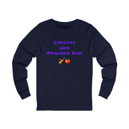 Cricket & Peaches Fan 🏏 🍑 – Unisex Jersey Long Sleeve Tee
