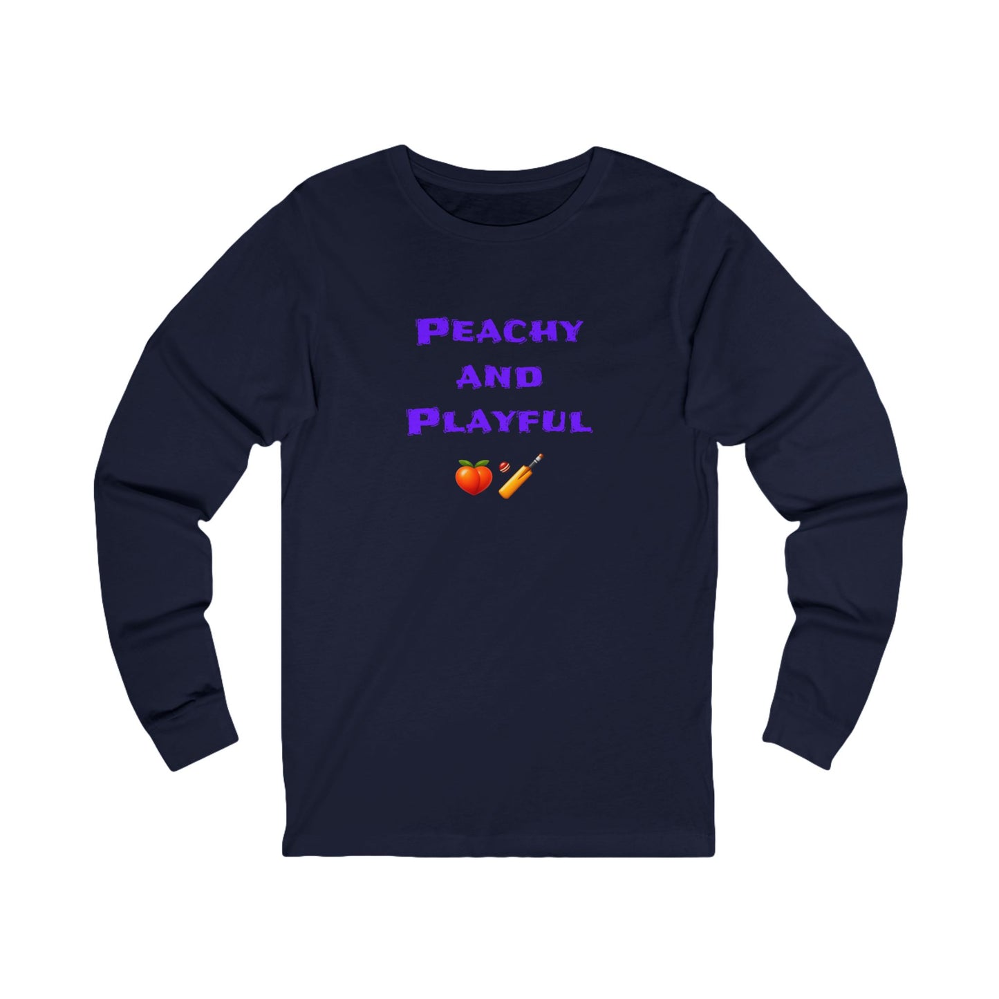 Peachy & Playful 🍑 🏏 – Unisex Jersey Long Sleeve Tee