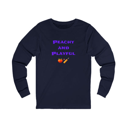 Peachy & Playful 🍑 🏏 – Unisex Jersey Long Sleeve Tee