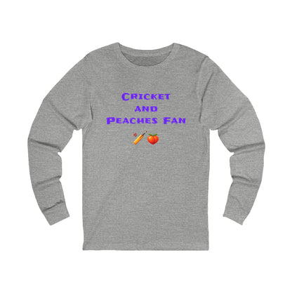 Cricket & Peaches Fan 🏏 🍑 – Unisex Jersey Long Sleeve Tee