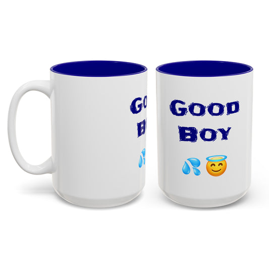 Good Boy 😇 – Two-Tone Accent White-Blue Mug 15oz
