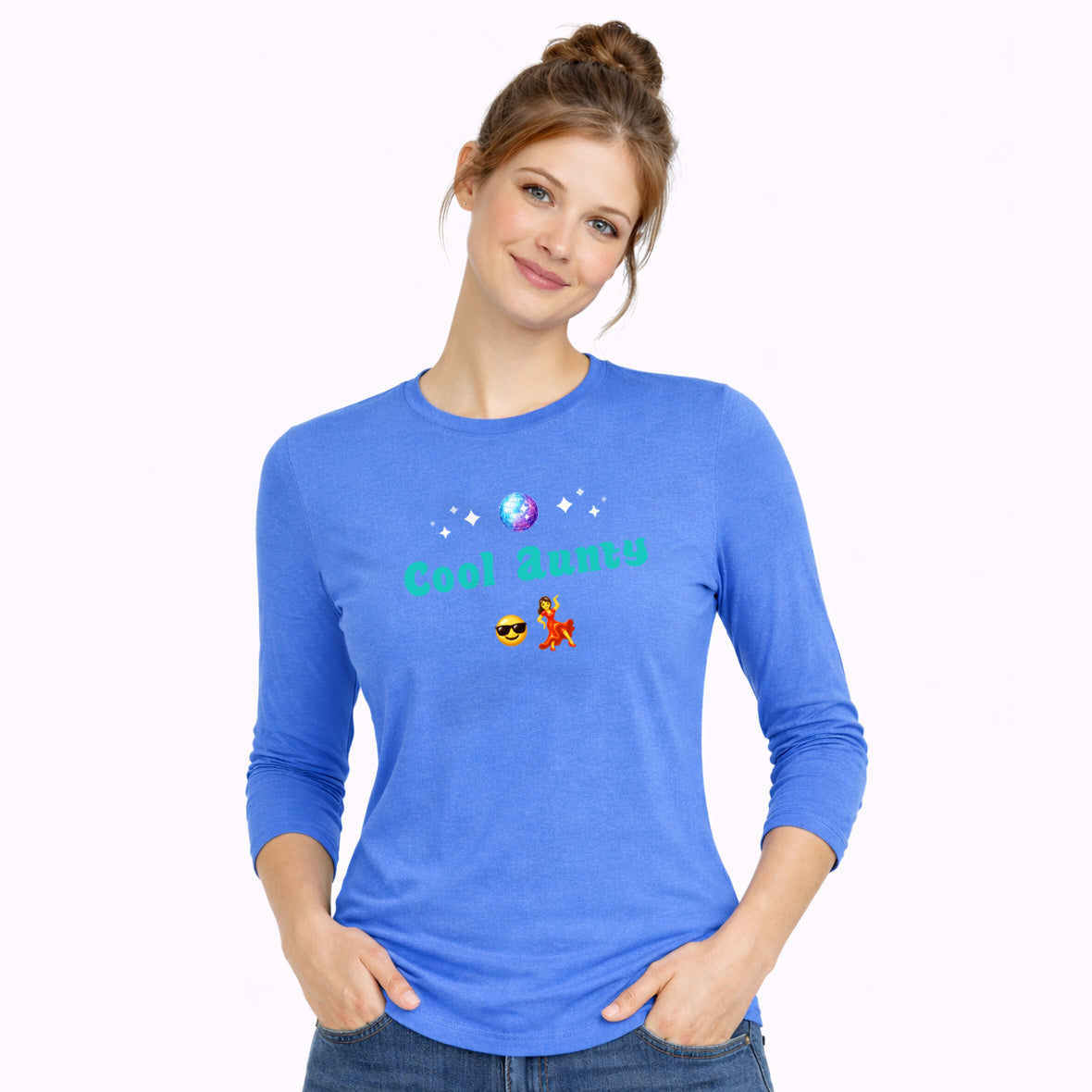 Cool Aunty🇬🇧 😎 💃 – Women’s Perfect Blend® CVC Long Sleeve Tee