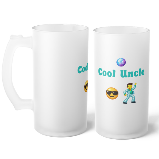 Cool Uncle 😎 🕺 – Frosted Glass Beer Mug 16oz