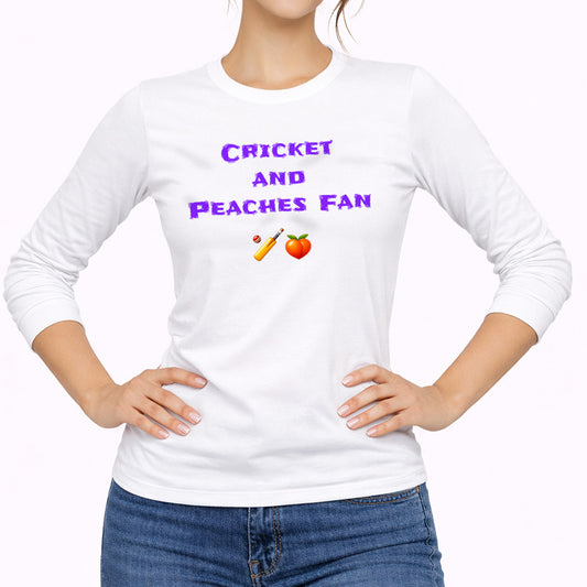 Cricket & Peaches Fan 🏏 🍑 – Classic Long Sleeve T-Shirt
