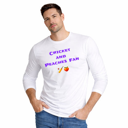Cricket & Peaches Fan 🏏 🍑 – Men's Long Sleeve Crew Tee