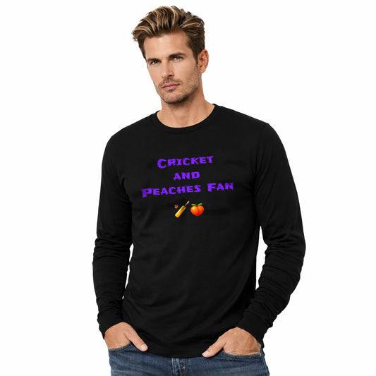 Cricket & Peaches Fan 🏏 🍑 – Unisex Jersey Long Sleeve Tee