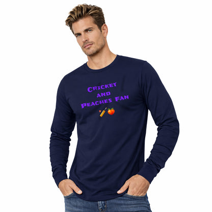 Cricket & Peaches Fan 🏏 🍑 – Unisex Jersey Long Sleeve Tee