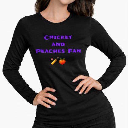 Cricket & Peaches Fan 🏏 🍑 – Women’s Perfect Blend® CVC Long Sleeve Tee