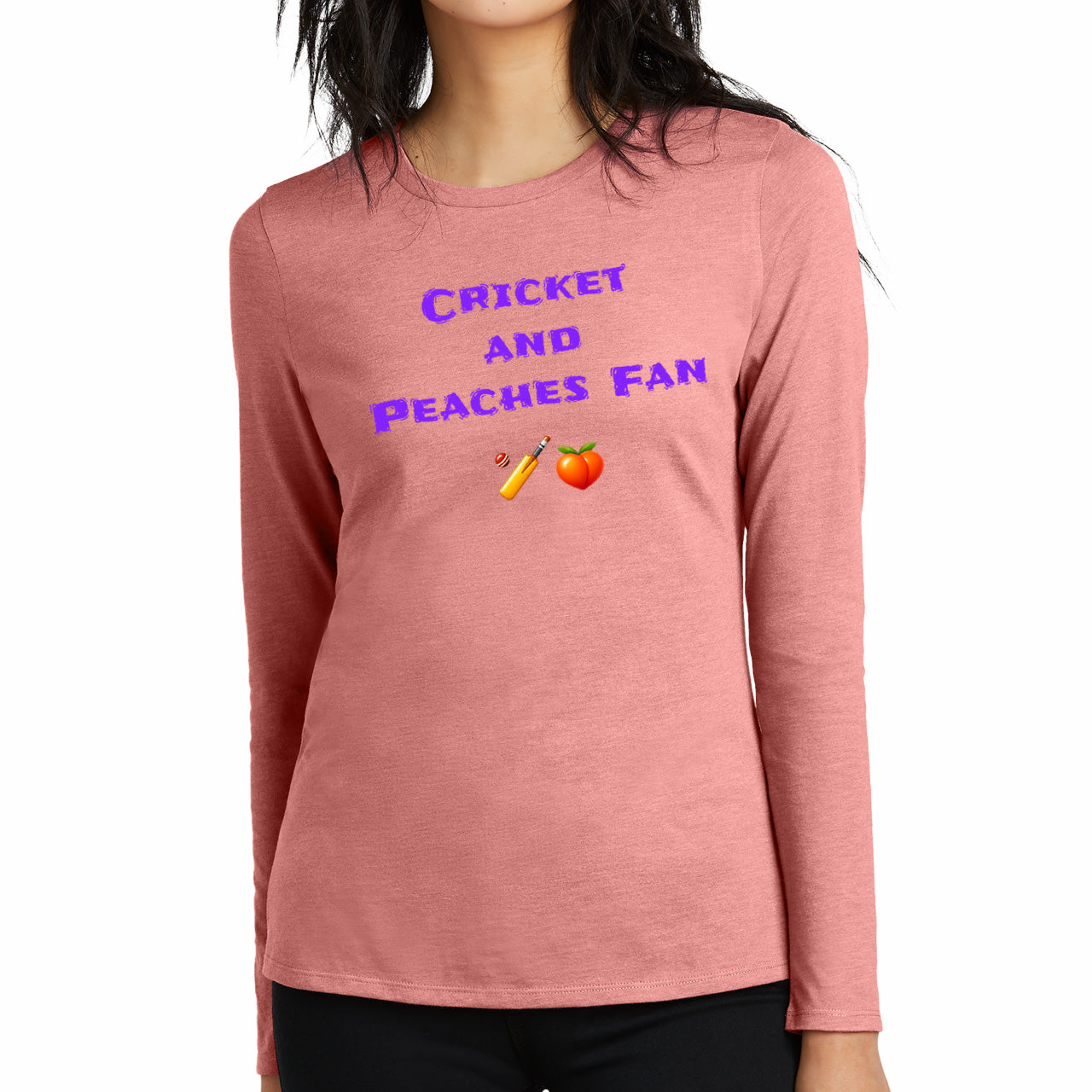 Cricket & Peaches Fan 🏏 🍑 – Women’s Perfect Blend® CVC Long Sleeve Tee