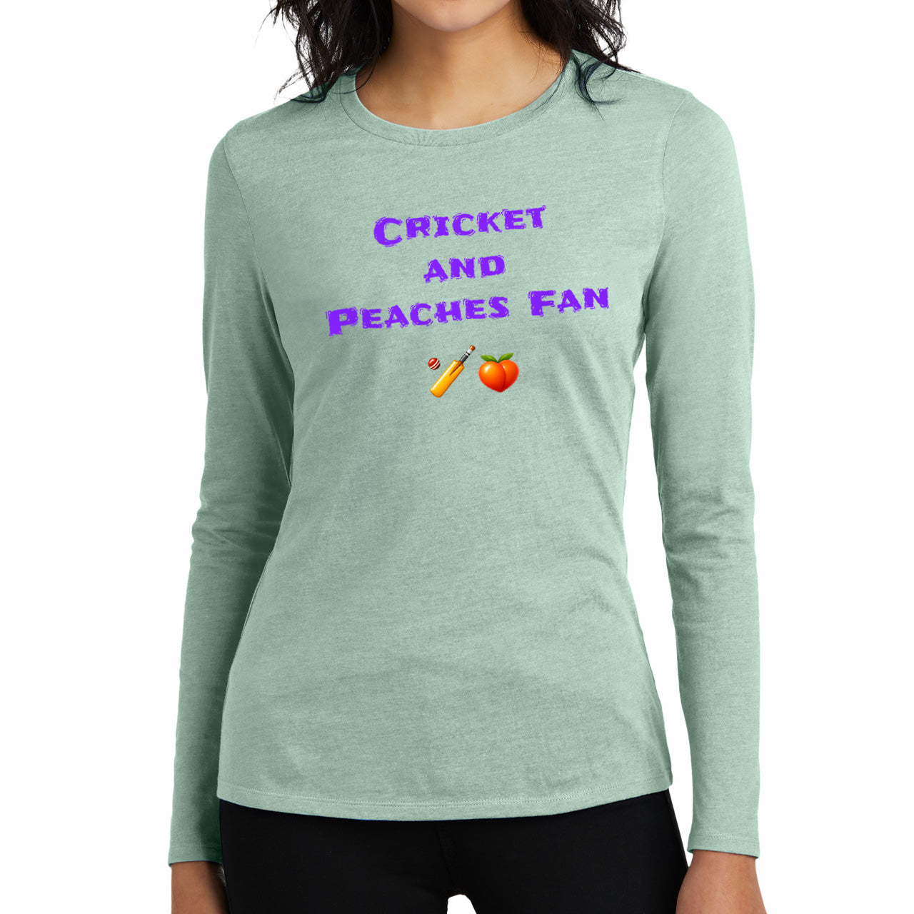 Cricket & Peaches Fan 🏏 🍑 – Women’s Perfect Blend® CVC Long Sleeve Tee